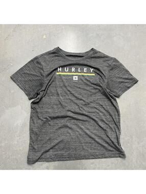 Y2K Hurley Gray Logo Graphic T-Shirt Size Small